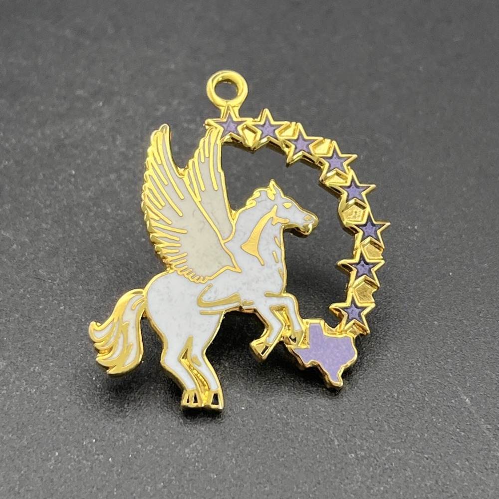 Pegasus Horse‎ Wings Stars Purple Texas Lapel Hat Pin